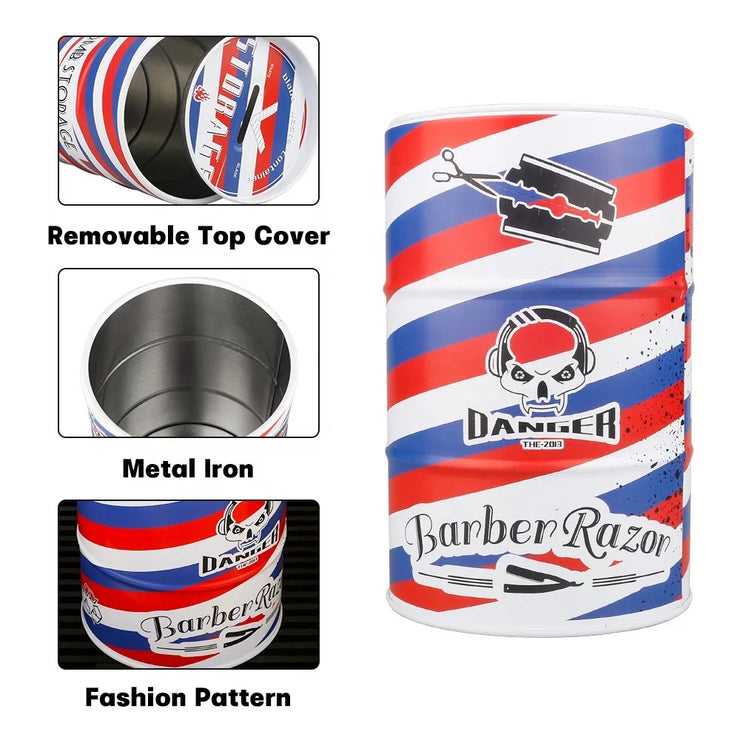 Barbershop Razor Blade Storage Tin