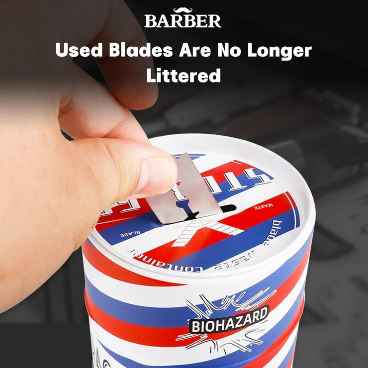 Barbershop Razor Blade Storage Tin