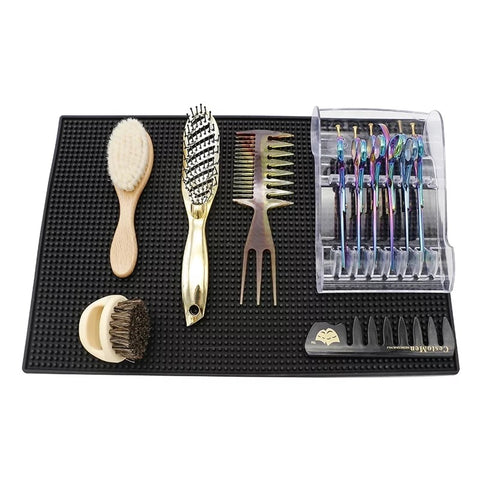 Barber Salon Silicone Mat For Dressing Station, Anti Slip Countertop Pad Mat.