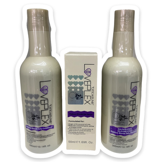 Platinum blonde shampoo, conditioner and Argan oil coconut oil serum sets